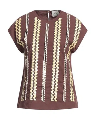 Alysi Woman Top Cocoa Size 4 Cotton In Brown