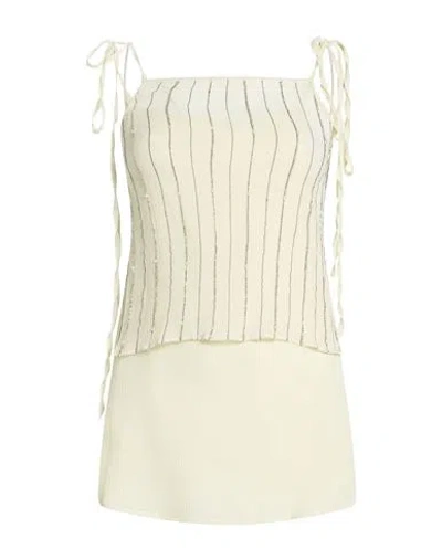 Alysi Woman Top Ivory Size 4 Silk In White