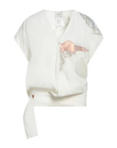 Alysi Woman Top Ivory Size 4 Modal, Polyester, Silk In White
