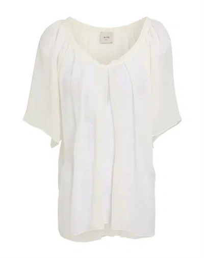 Alysi Woman Top Ivory Size 6 Silk In White