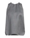 Alysi Woman Top Lead Size 8 Linen, Cupro In Grey