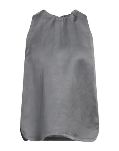 Alysi Woman Top Lead Size 8 Linen, Cupro In Grey
