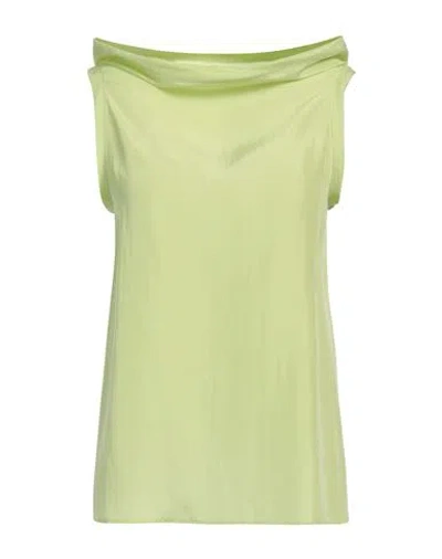 Alysi Woman Top Light Green Size 10 Silk