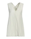 Alysi Woman Top Light Green Size 4 Linen, Polyamide In Gray