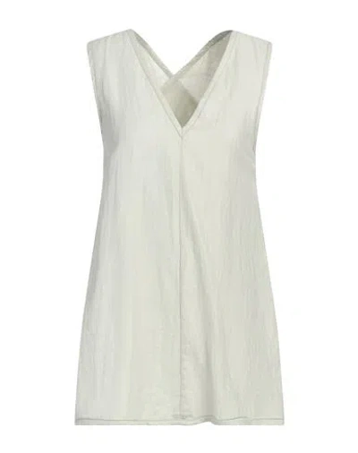 Alysi Woman Top Light Green Size 4 Linen, Polyamide In Gray