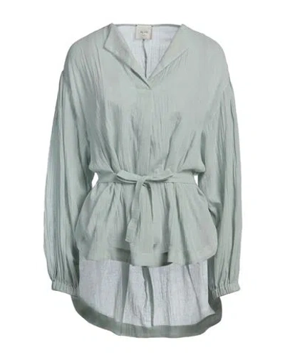 Alysi Woman Top Light Green Size 6 Cotton