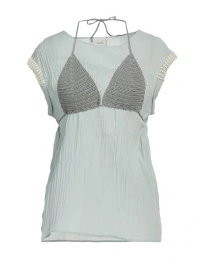 Alysi Woman Top Light Green Size 6 Cotton