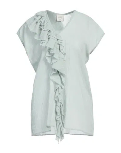 Alysi Woman Top Light Green Size 6 Cotton