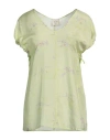 Alysi Woman Top Light Green Size 4 Silk