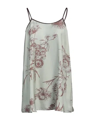 Alysi Woman Top Light Green Size 6 Silk