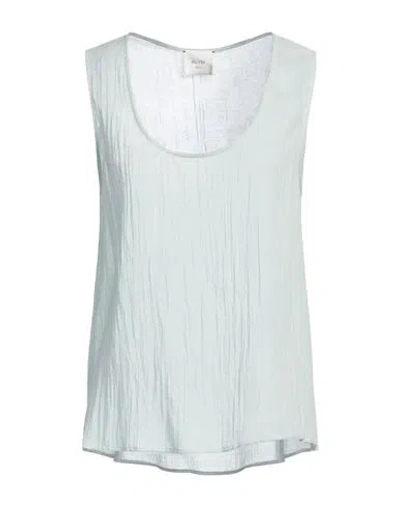 Alysi Woman Top Light Green Size 8 Cotton