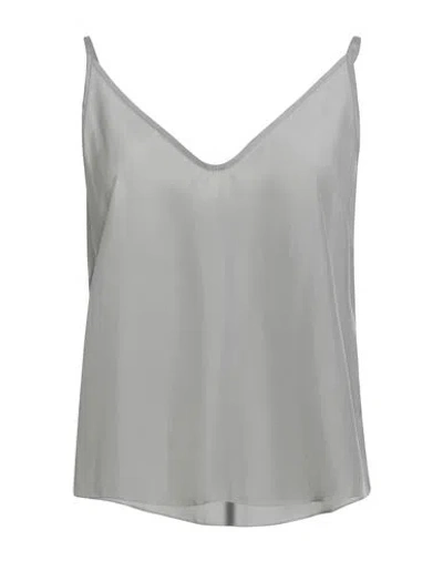 Alysi Woman Top Light Grey Size 6 Silk In Gray