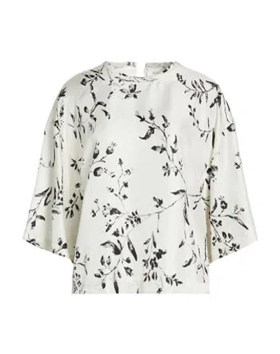 Alysi Woman Top Light Grey Size 6 Silk In White