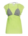 Alysi Woman Top Lime Green Size 4 Cotton In Green