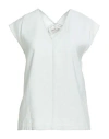 Alysi Woman Top Sky Blue Size 2 Modal, Polyester In White