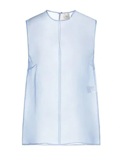 Alysi Woman Top Sky Blue Size 8 Silk
