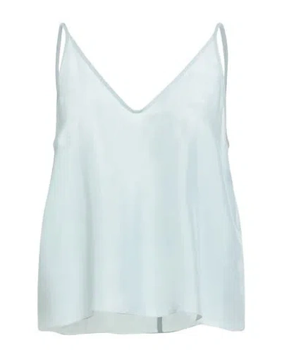 Alysi Woman Top Sky Blue Size 8 Silk