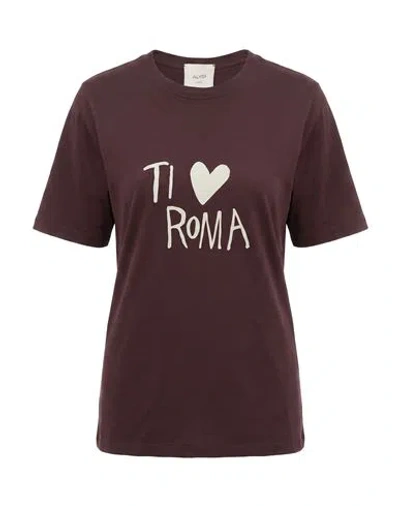 Alysi Woman T-shirt Burgundy Size Xs Cotton In Purple