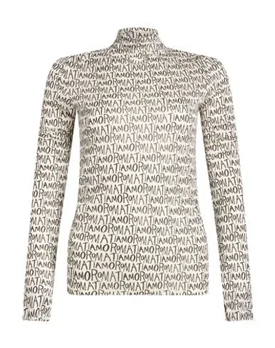 Alysi Woman T-shirt Ivory Size 2 Modal, Wool In White