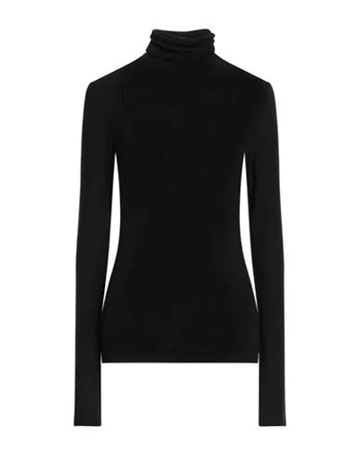 Alysi Woman Turtleneck Black Size 8 Viscose, Wool, Elastane