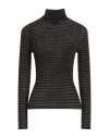 Alysi Woman Turtleneck Black Size L Merino Wool, Acrylic