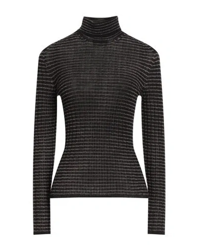 Alysi Woman Turtleneck Black Size L Merino Wool, Acrylic