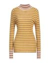 Alysi Woman Turtleneck Camel Size L Acrylic, Merino Wool, Viscose In Beige