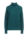 Alysi Woman Turtleneck Dark Green Size Xs Merino Wool, Cashmere
