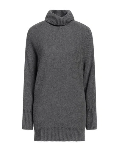 Alysi Woman Turtleneck Grey Size L Virgin Wool