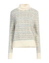 Alysi Woman Turtleneck Ivory Size M Acrylic, Mohair Wool, Polyamide, Wool In White