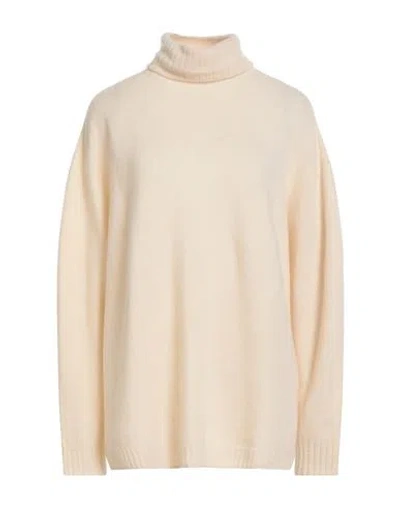 Alysi Woman Turtleneck Ivory Size M Merino Wool, Cashmere