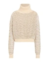 Alysi Woman Turtleneck Ivory Size Xl Alpaca Wool, Merino Wool, Polyamide, Viscose, Metallic Fiber