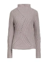 Alysi Woman Turtleneck Light Brown Size M Acrylic, Alpaca Wool, Merino Wool In Nude