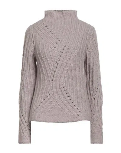 Alysi Woman Turtleneck Light Brown Size M Acrylic, Alpaca Wool, Merino Wool In Nude