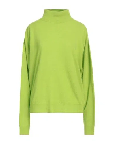 Alysi Woman Turtleneck Light Green Size L Wool, Cashmere, Polyester