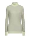 Alysi Woman Turtleneck Light Green Size S Viscose, Alpaca Wool, Mohair Wool, Metallic Fiber In Green