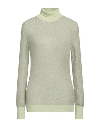 Alysi Woman Turtleneck Light Green Size S Viscose, Alpaca Wool, Mohair Wool, Metallic Fiber