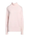 Alysi Woman Turtleneck Light Pink Size M Merino Wool, Cashmere