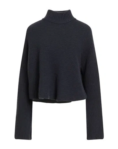 Alysi Woman Turtleneck Midnight Blue Size L Merino Wool