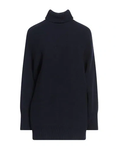 Alysi Woman Turtleneck Midnight Blue Size M Virgin Wool