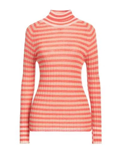 Alysi Woman Turtleneck Orange Size M Acrylic, Merino Wool, Viscose