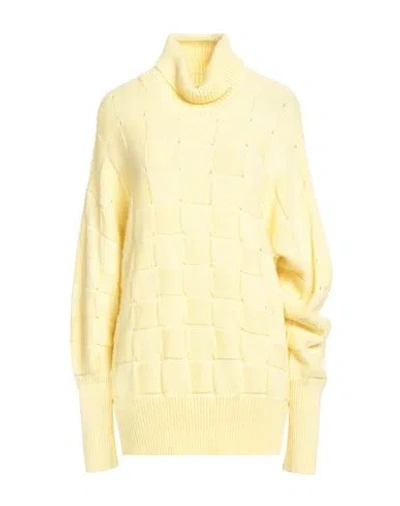 Alysi Woman Turtleneck Yellow Size L Acrylic, Alpaca Wool, Merino Wool