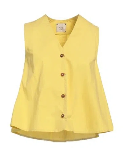 Alysi Woman Vest Light Yellow Size 4 Cotton