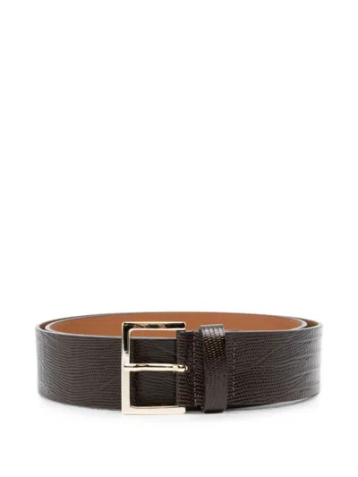 Alysi Women Brown Textured Buckle Belt