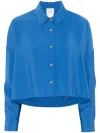 Alysi Lapel Long Sleeve Shirt In Blue