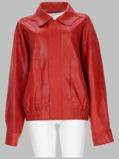 Alysi Bomber In Pelle In Red