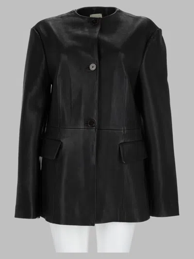 Alysi Women's Leather-cotton Jacket In Black