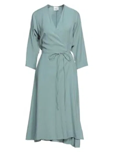 Alysi Women's Midi Dress In Sage Green In Blue