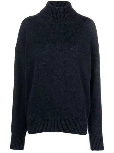 Alysi Women's Mohair Wool Turtleneck Sweater In Blue