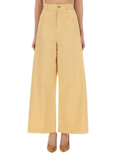 Alysi Women's Superflare Sporty Pants - Wide Fit In Yellow
